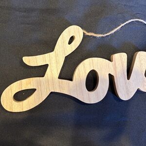 Rustic Wood "Love" Wall Sign - Natural Finish